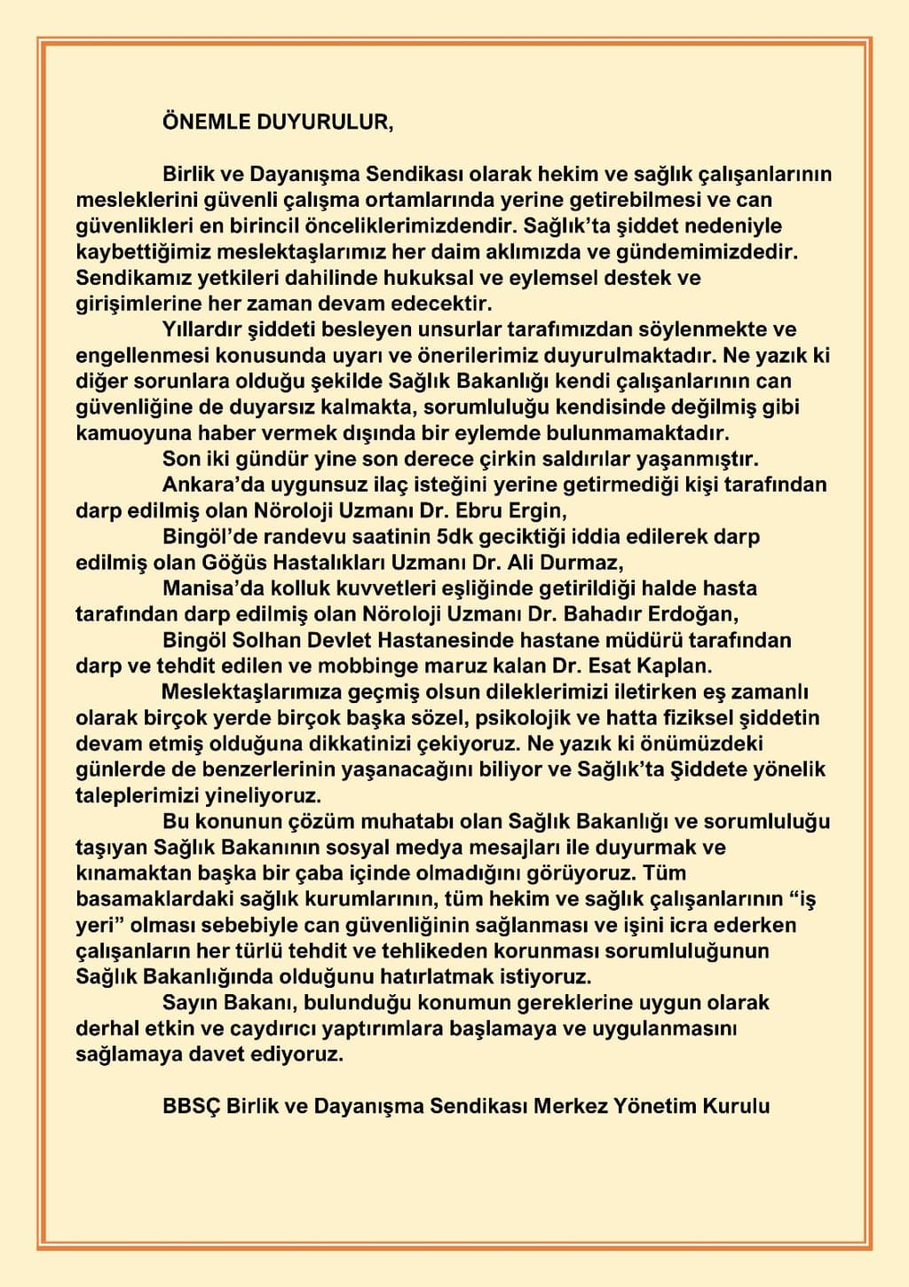 Önemle Duyrulur