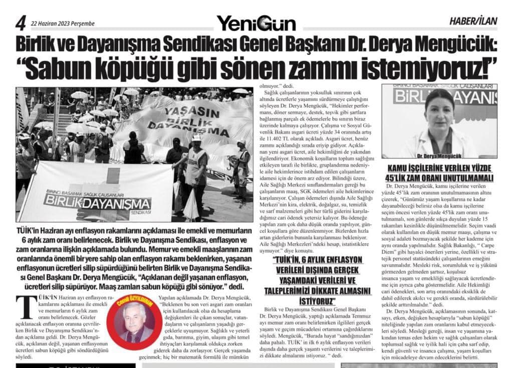 Sabun köpüğü gibi sönen zammı istemiyoruz!