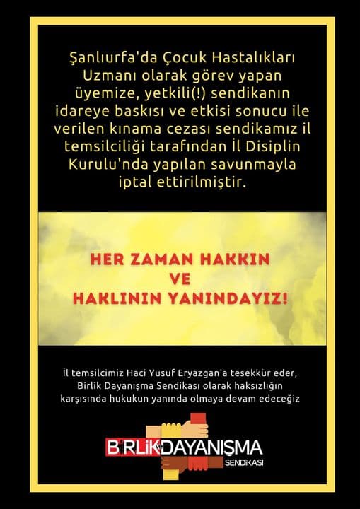 Her Zaman Hakkın ve Haklının Yanındayız!