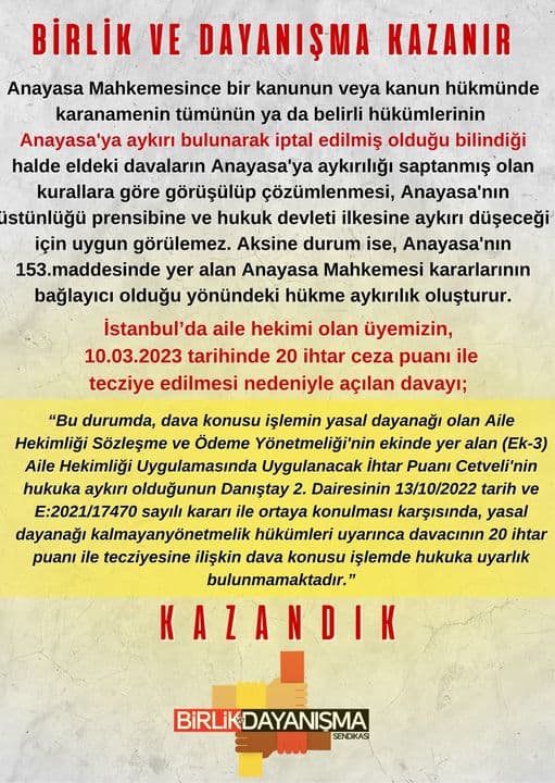 Birlik ve Dayanışma Kazanır