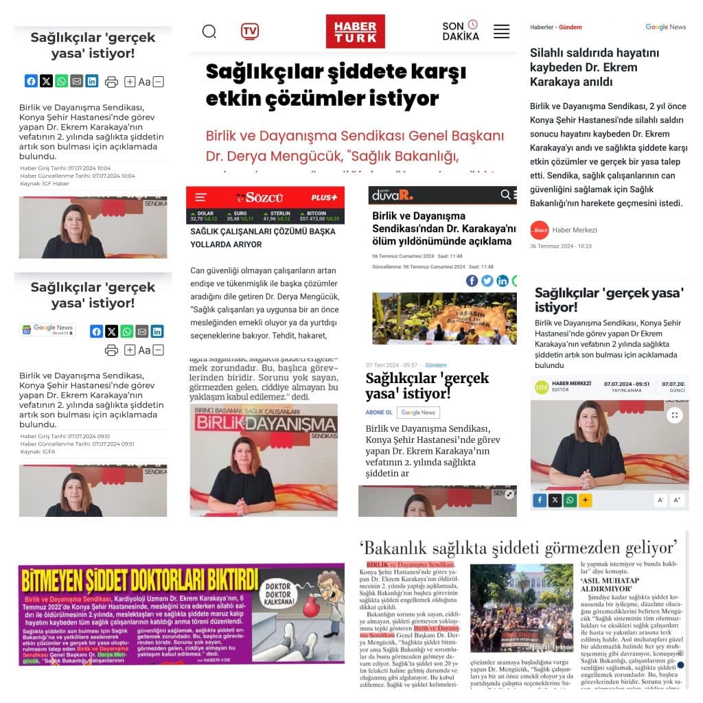 Birlik ve Dayanışma Sendikası:“Sağlıkta bitmeyen şiddete karşı etkin çözümler ve gerçek bir yasa istiyoruz”