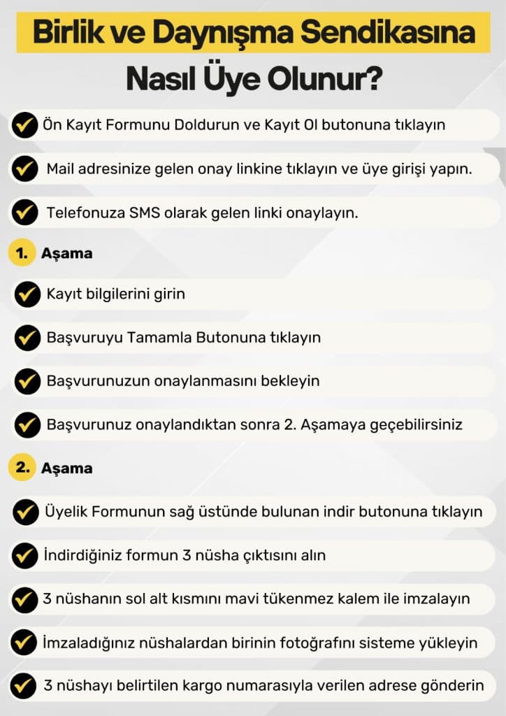 Üyelik bilgilendirme afişi