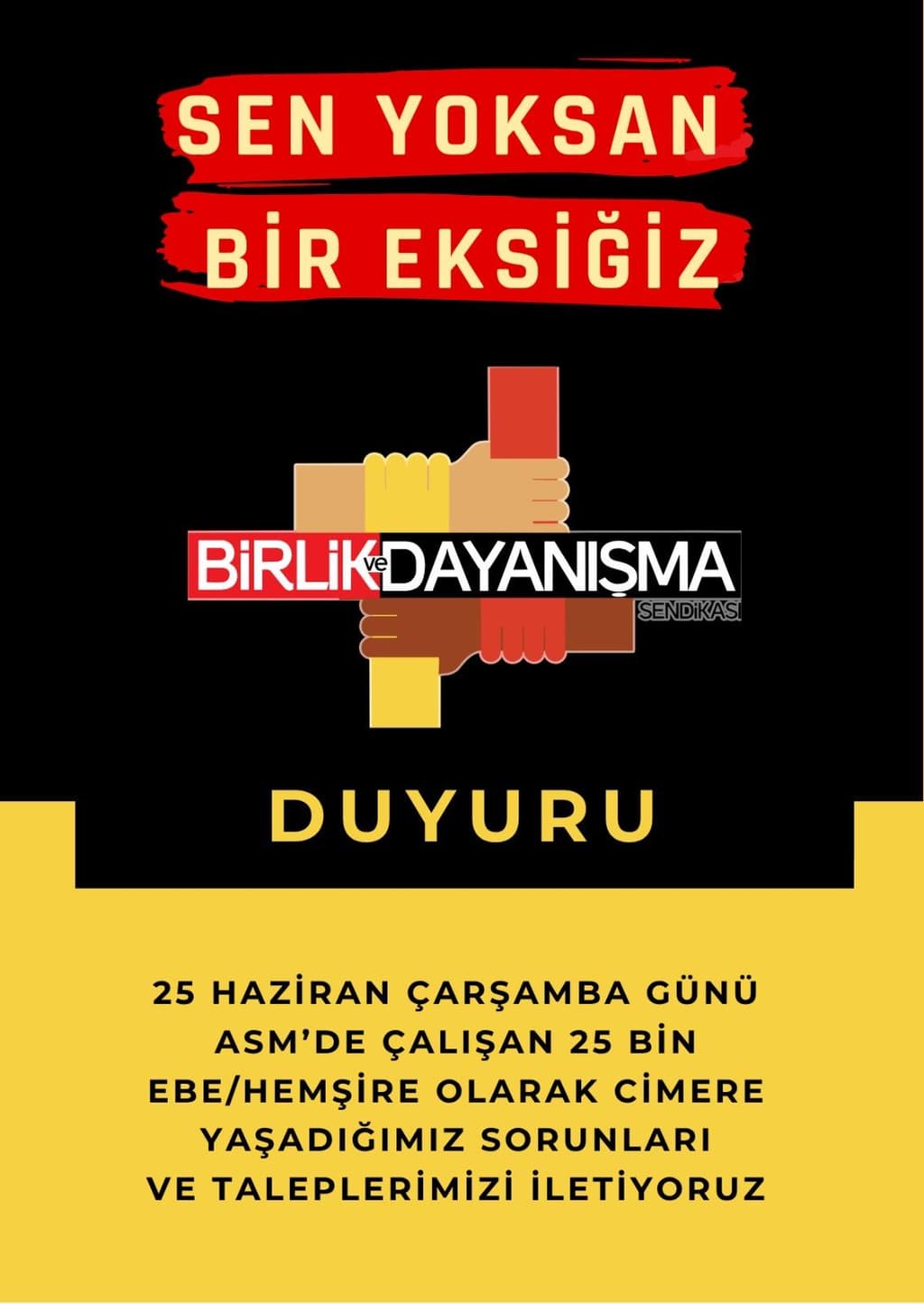 25 Haziran Günü Ebe/Hemşire Olarak CİMERE Yaşadığımız Sorunları ve Taleplerimizi İletiyoruz