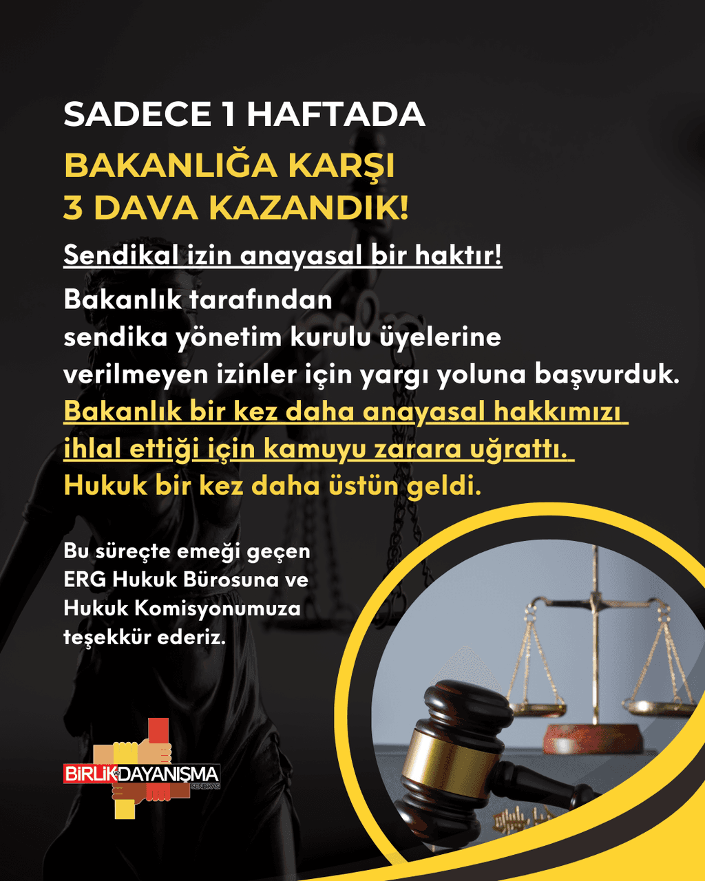 Bakanlığa Karşı Haftada 3 Dava Kazandık!