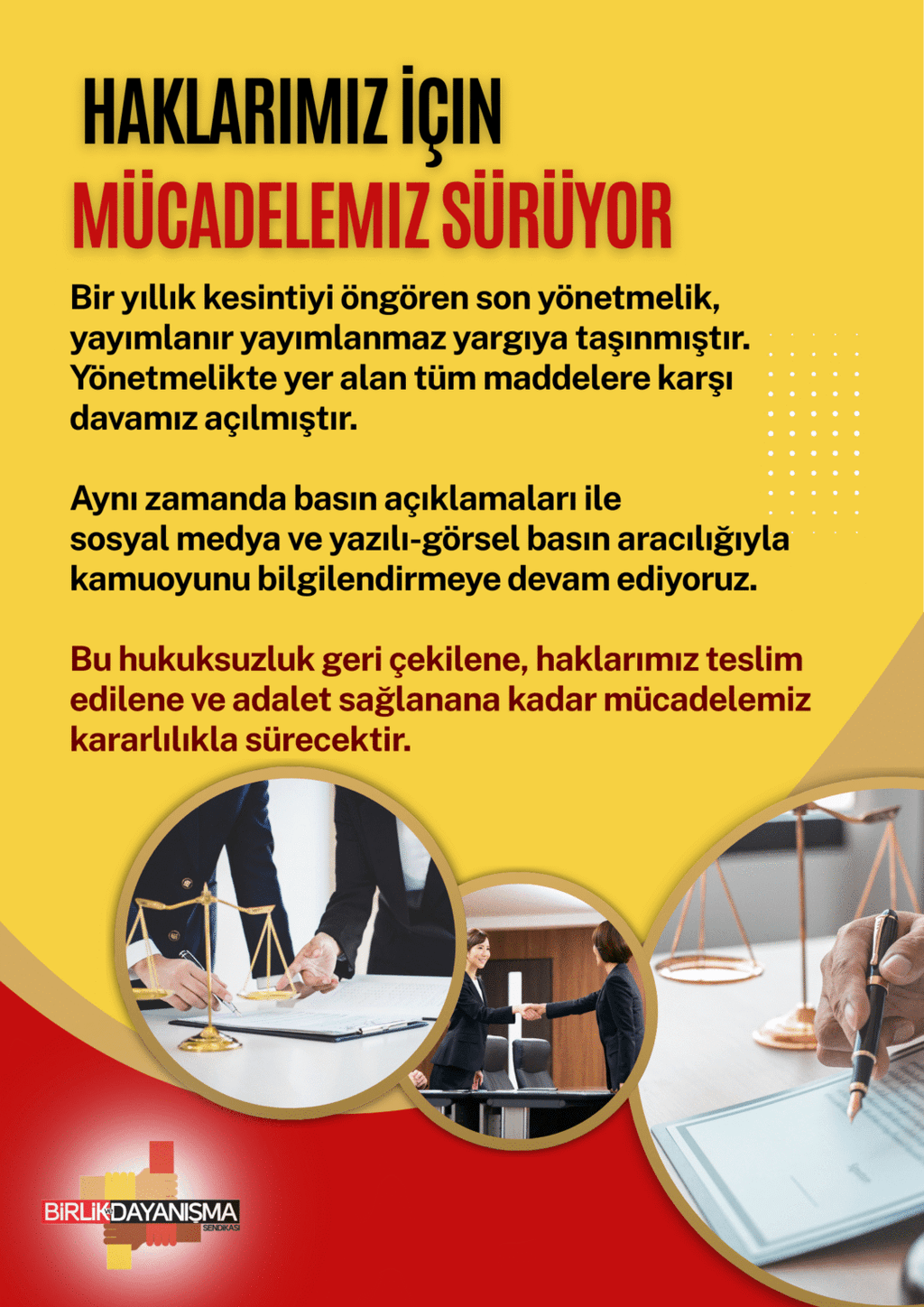 Yeni Yönetmeliğe Karşı Davamız Açılmıştır.