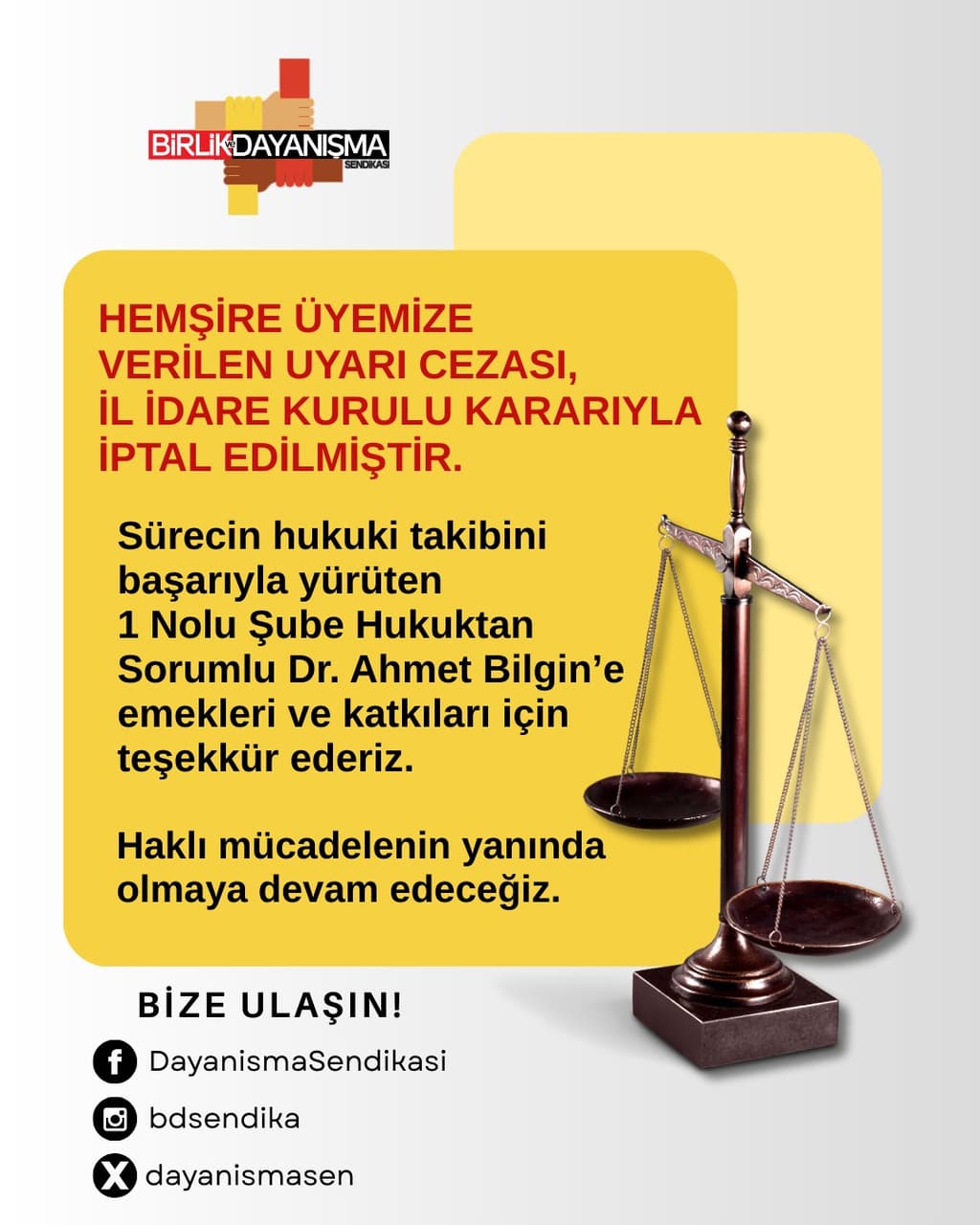Üyemize verilen uyarı cezası iptal edildi