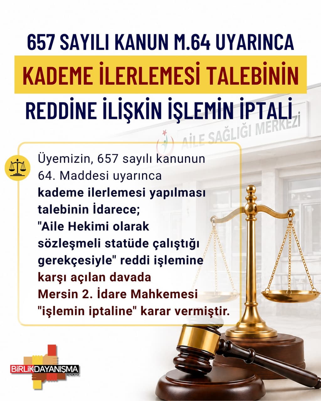 Kademe İlerlemesi Talebinin Reddine İlişkin İşlemin İptali