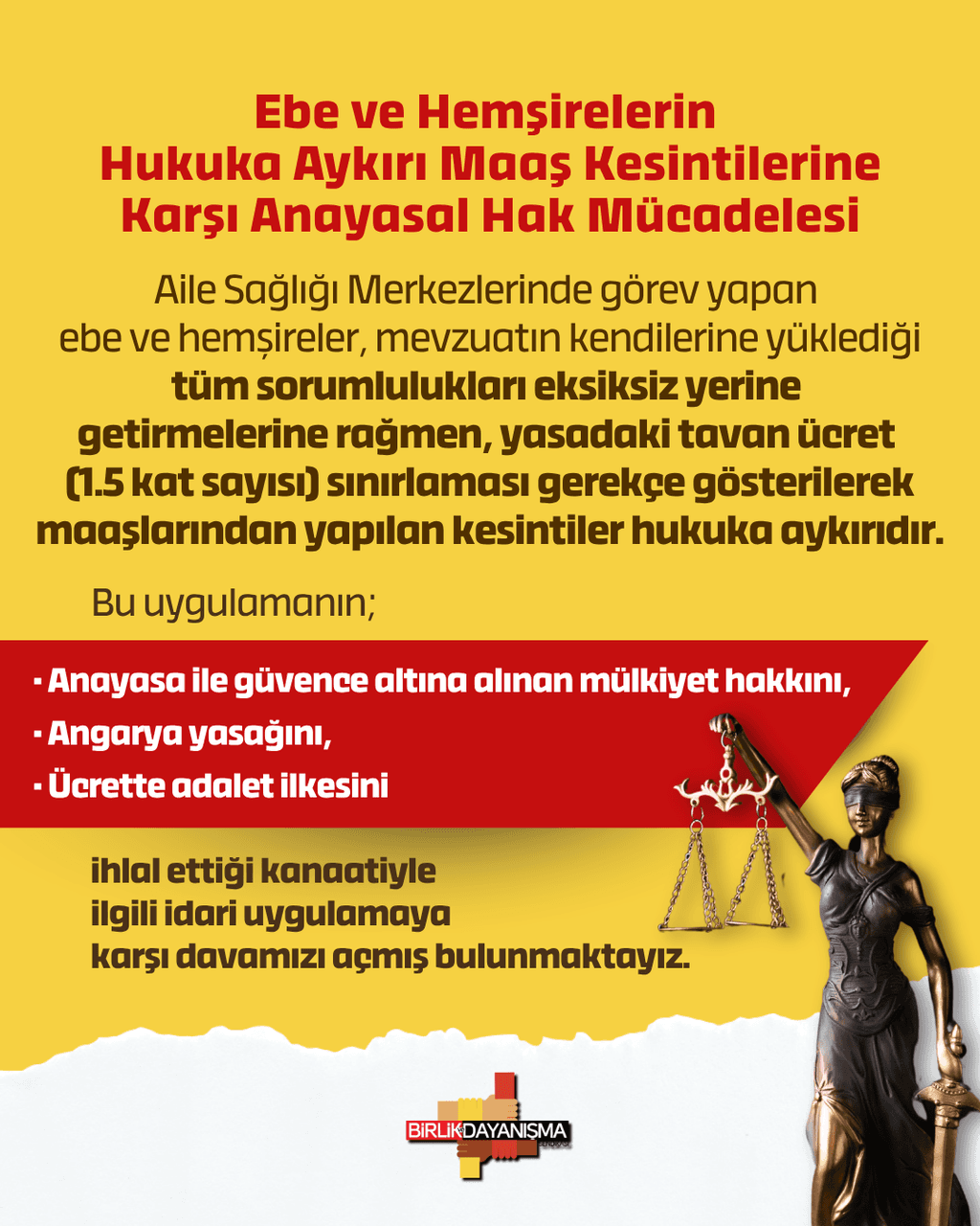 Ebe ve Hemşirelerin Hukuka Aykırı Maaş Kesintilerine Karşı Anayasal Hak Mücadelesi