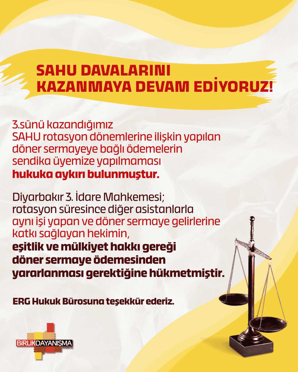 SAHU Davalarını Kazanmaya Devam Ediyoruz